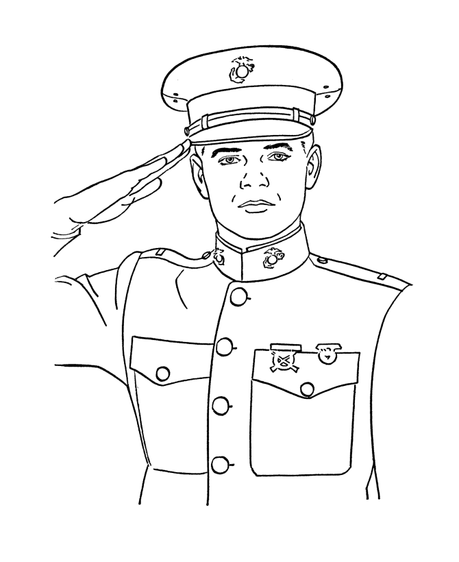 Plansa de colorat cu Militar 14 6